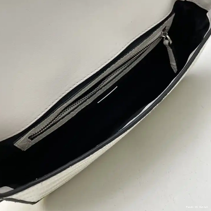 Vintage HOT White Baguette In Fendi Bag Leather Crocodile Medium 0419